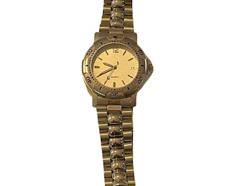 Vintage Silver Mens Quartz Watch,  Silver Face Braided Metal Stainless Steel Back Watch, Classic Silver Mens Watch Jewelry