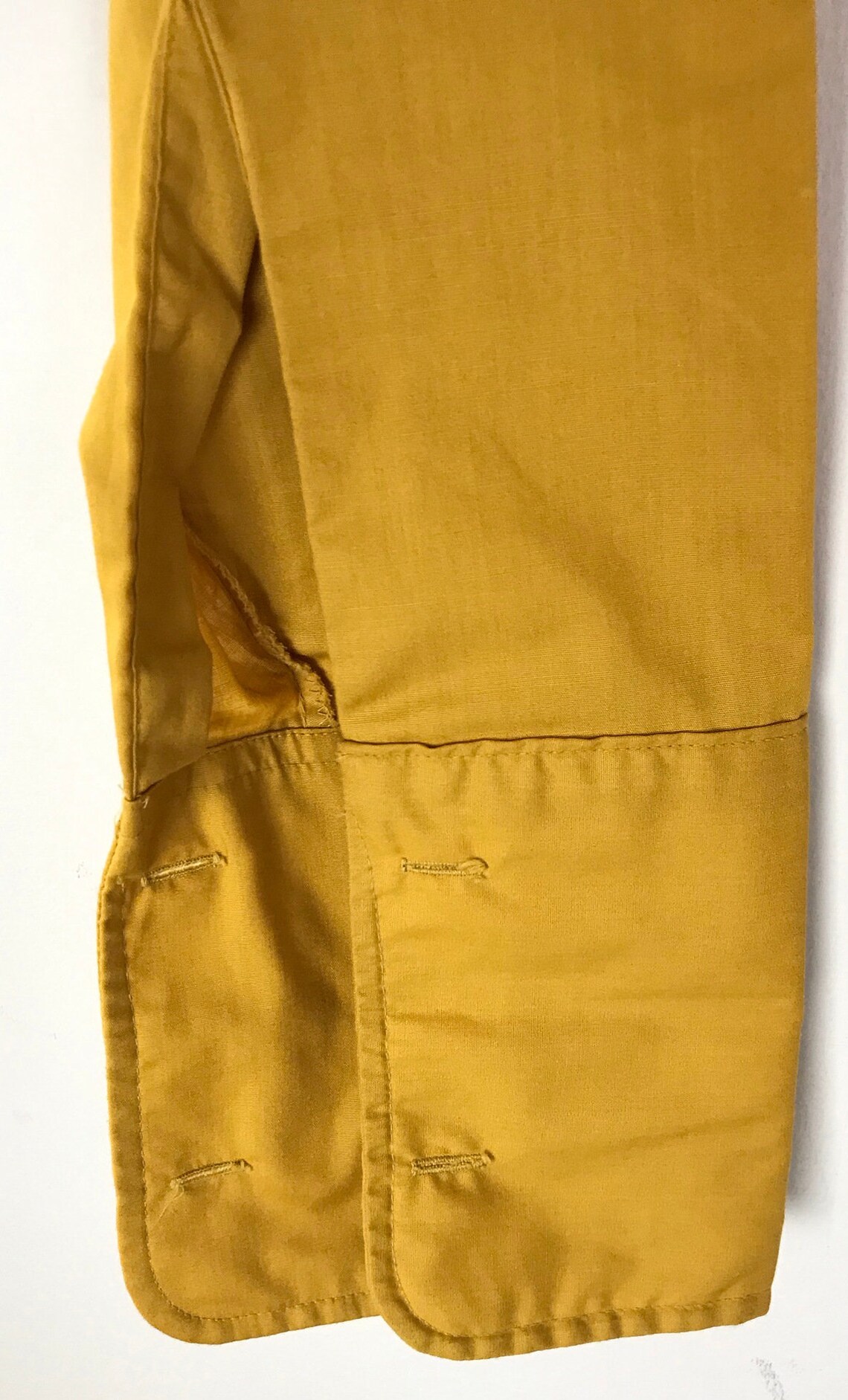 70s Mustard Yellow French Cuff Dress Shirt Mens Size 15 33 | Etsy