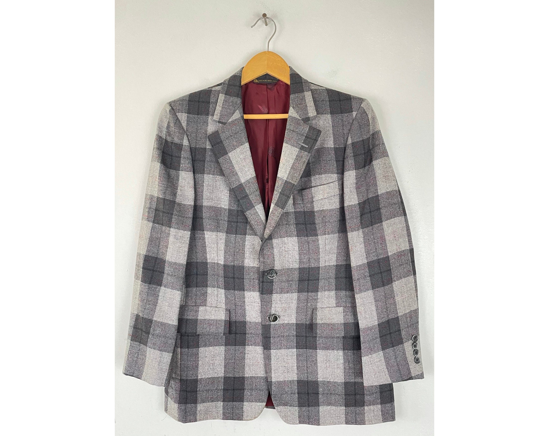 mens plaid blazer vintage