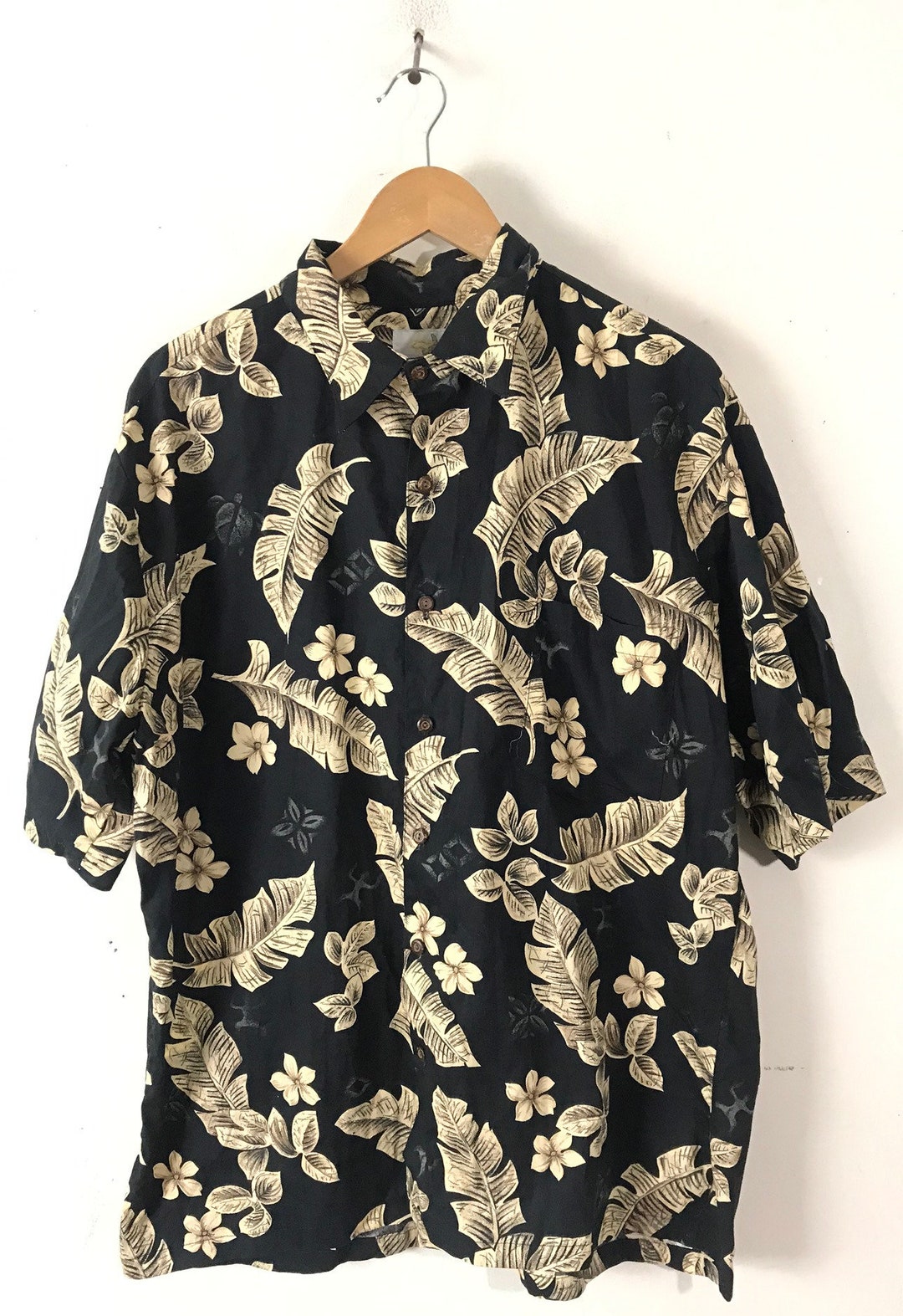 Stewart Black 01 Tartan Vintage Leaves Hawaiian Shirt main image 1