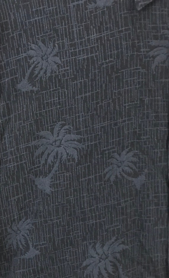 90s Black Palm Tree Hawaiian Shirt Mens Shirt, Pa… - image 4