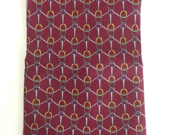 90s Lord & Taylor Red Gold Silver Abstract Print Tie, Mens Necktie, Abstract Print Tie, Classic Tie, Red Print Tie, Lord and Taylor, 90s Tie