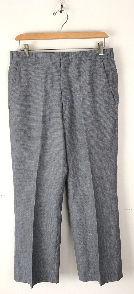 Vintage Gray Micro Plaid Dress Pants Mens Size 30… - image 2