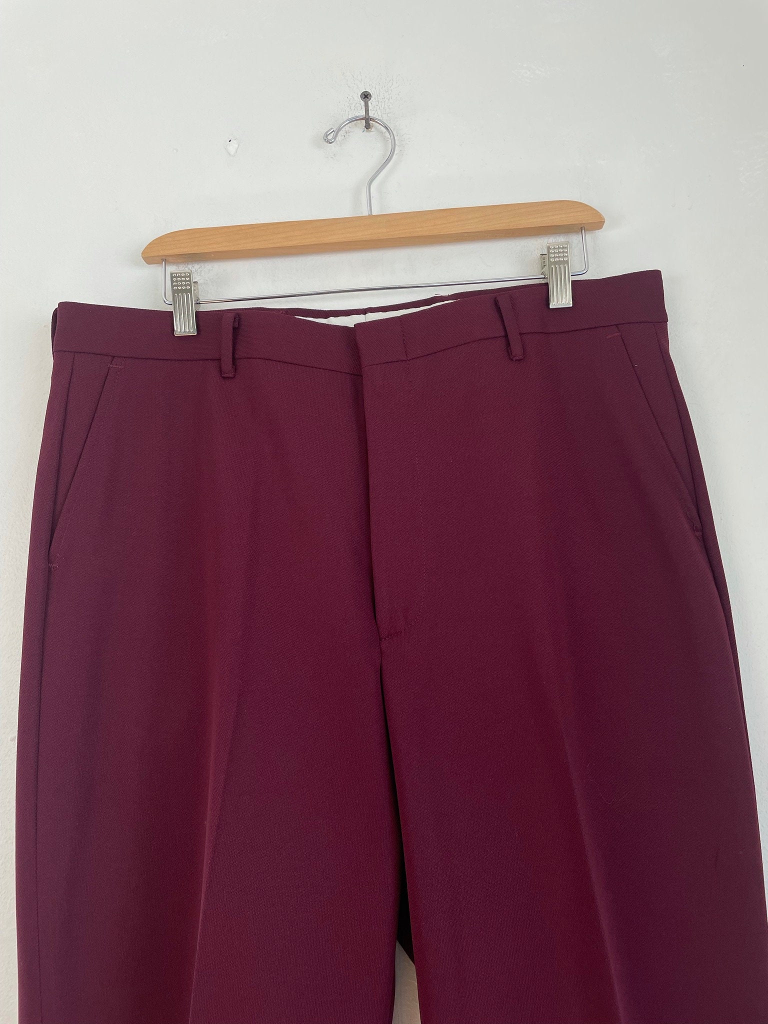 Vintage Dark Red Dress Pants Size 36 Waist 1980s Haband - Etsy