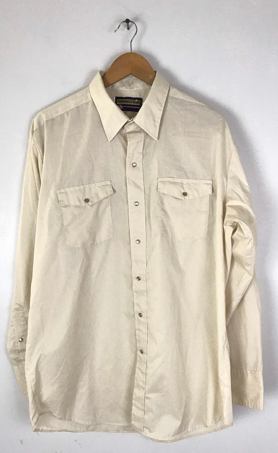 Vintage Mens Western Shirt, Panhandle Slim Beige … - image 2
