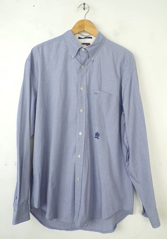 tommy hilfiger blue plaid shirt