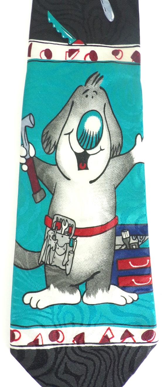 Vintage Mr Fix It Mens Tie, 1990s Novelty Tie, Co… - image 3