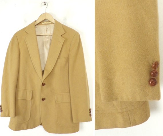 Vintage Mens Wool Sport Coat, 1970s Mens Size 38 … - image 1