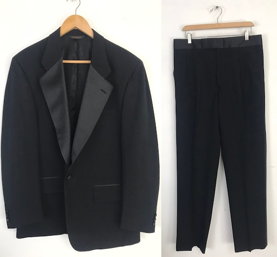 90s Black Two Piece Tuxedo Mens Size 43R & 34W, Fo