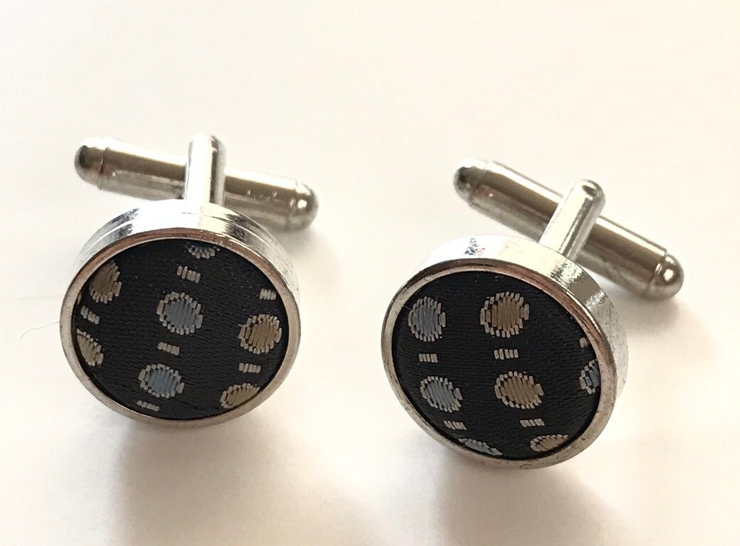 Cuff - Daddy Polka Dot Cufflinks inブラック＆ホワイトwithプレゼンテーションボックス　並行輸入 Polka Dot Cufflinks - Etsy