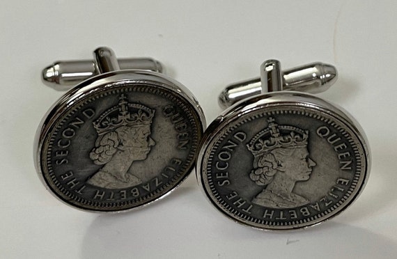 Vintage Queen Elizabeth II Coin Cuff Links, Queen… - image 2