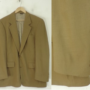 Vintage Mens Tan Blazer, 1990s Bill Blass Size 42 Tan Sport Coat Classic Sport Coat, Preppy, Mens Tan Blazer, Formal Blazer,90s Blazer
