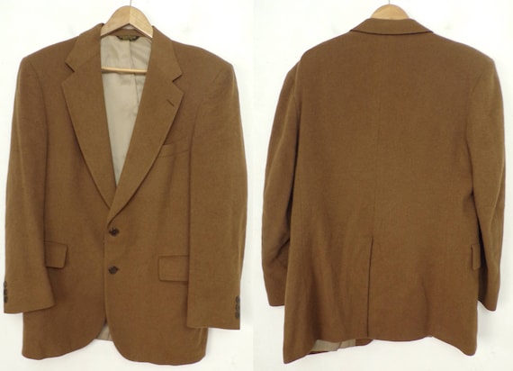 80s Light Brown Blazer Mens Size 42R, Classic Blaz