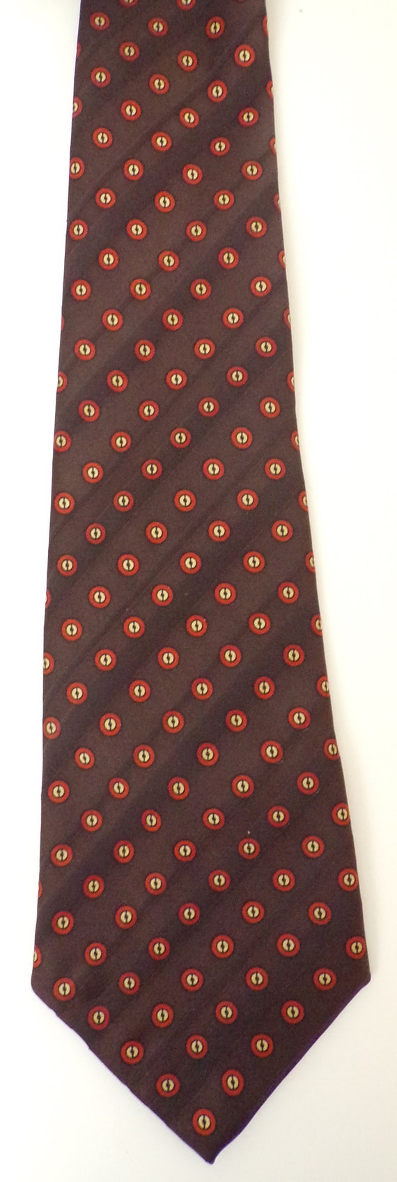 Vintage Brown & Orange Polka Dot Tie, Brown Orang… - image 2