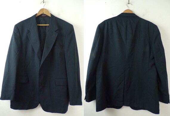 Vintage Black Plaid Blazer | 1990s Men's Evan Pico