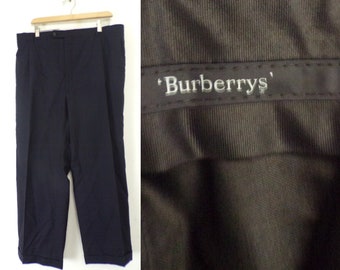 Vintage Burberry Black Pinstriped Dress Pants Size 36x26, Burberrys, Burberry Mens,Black Pinstriped Pants,Mens Dress Slacks,Pinstriped Pants