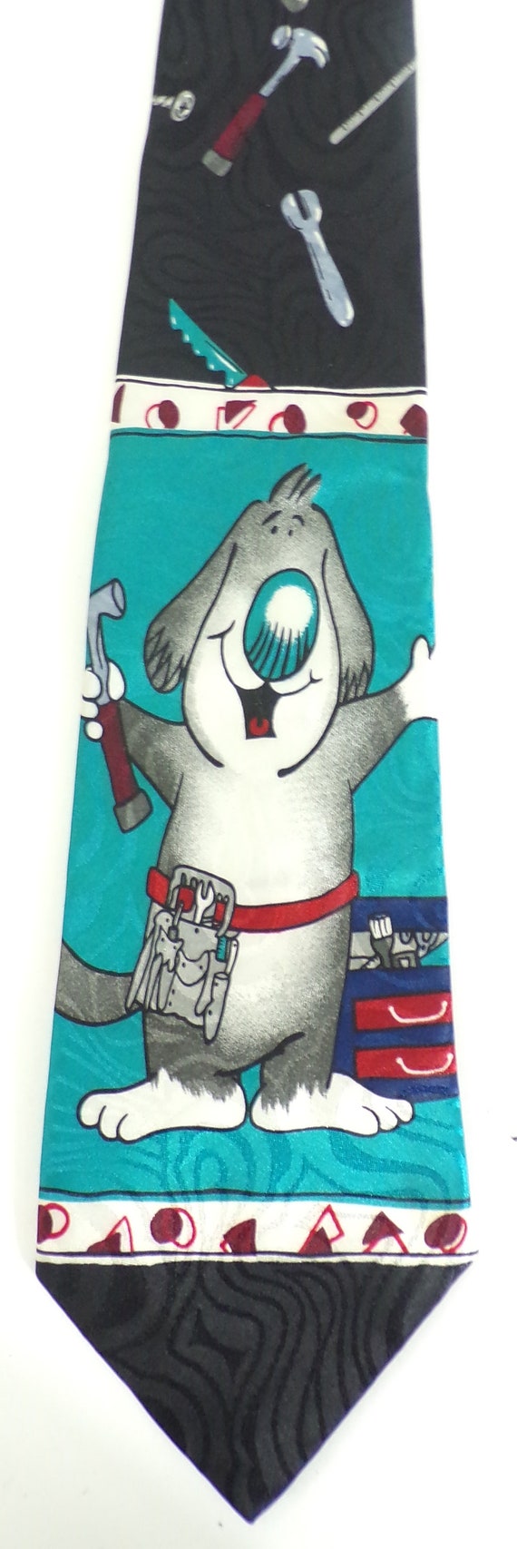 Vintage Mr Fix It Mens Tie, 1990s Novelty Tie, Co… - image 1
