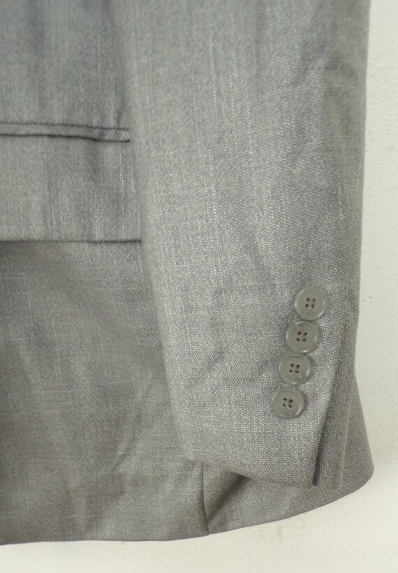 Vintage Mens Gray Blazer, 1980s  Light Gray Size … - image 4