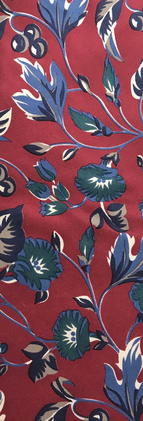 90s Red & Blue Floral Tie, Vintage Bert Pulitzer … - image 3