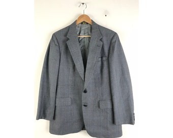 80s Gray Plaid Sport Coat Mens Size 40, Vintage Classic Plaid Mens Blazer, Preppy Plaid Gray Sport Coat, Formal Event Sport Coat