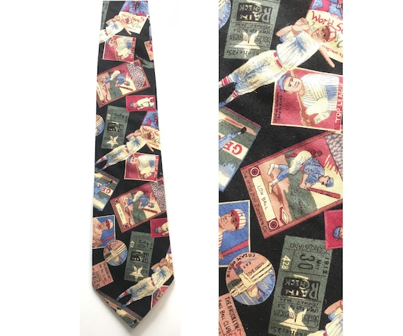 Vintage Old School Baseball Tie, Beans Mcgee Tie,… - image 1
