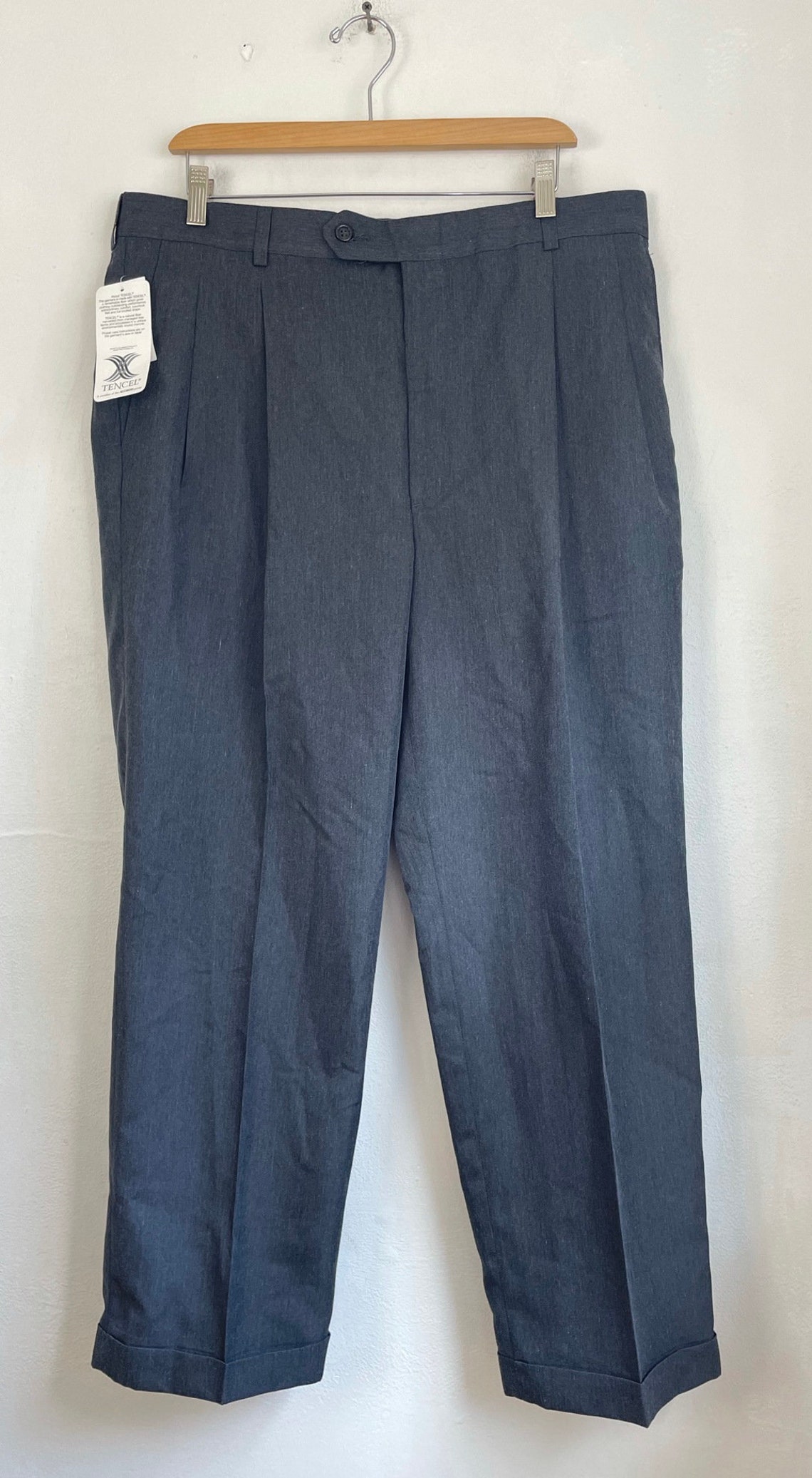 Vintage Stafford Dark Gray Pleated Dress Pants Size 38 Waist - Etsy