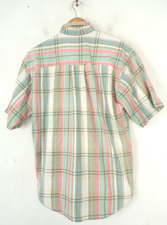 Vintage Mens Plaid Shirt , Dockers Size Small, Sh… - image 5