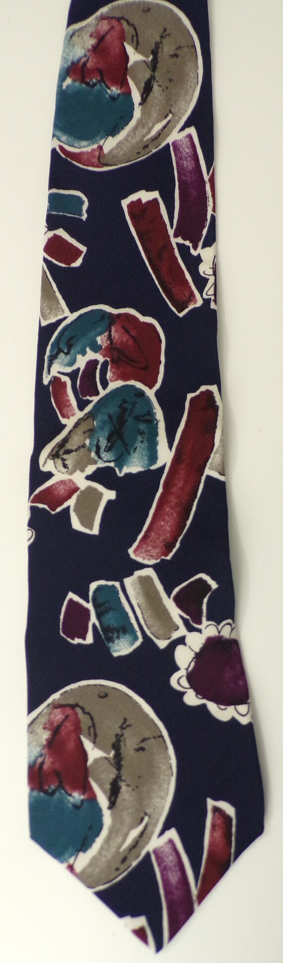 90s Colorful Abstract Mens Tie, New Old Stock, Ha… - image 1
