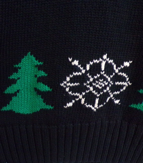 Vintage Mens Christmas Sweater, Mens Tree Snowfla… - image 4