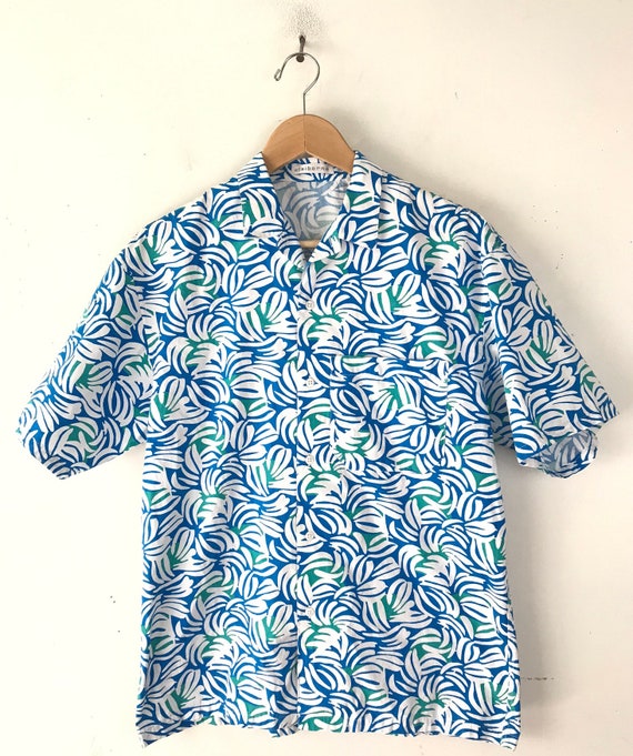 Chemise Homme Claiborne Manches Courtes - Bleue, Boutonnage Devant, Taille XL