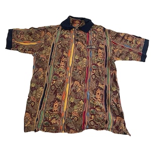 Vintage Coogi Australia Polo Mens Large | Colorful Wild Loud Funky