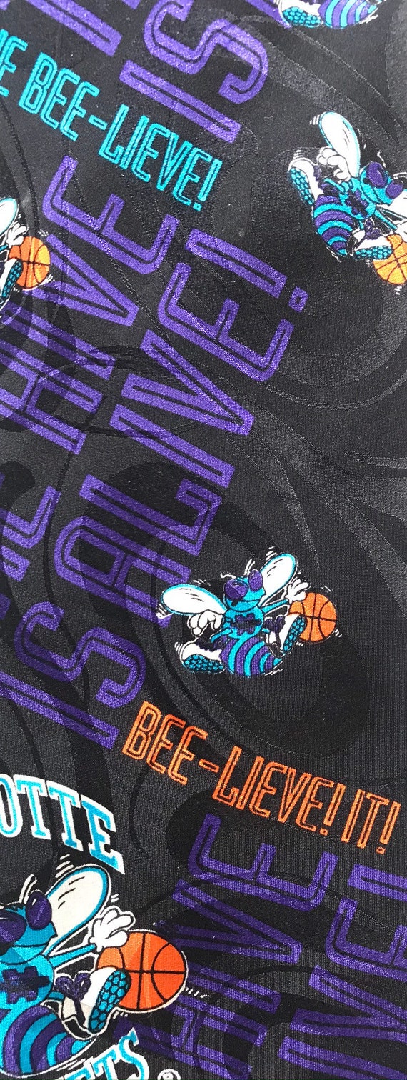 90s Charlotte Hornets Basketball Tie, Bee-Lieve I… - image 3