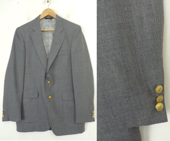 Vintage Mens Gray Sport Coat,  90s Dark Gray Blaz… - image 1