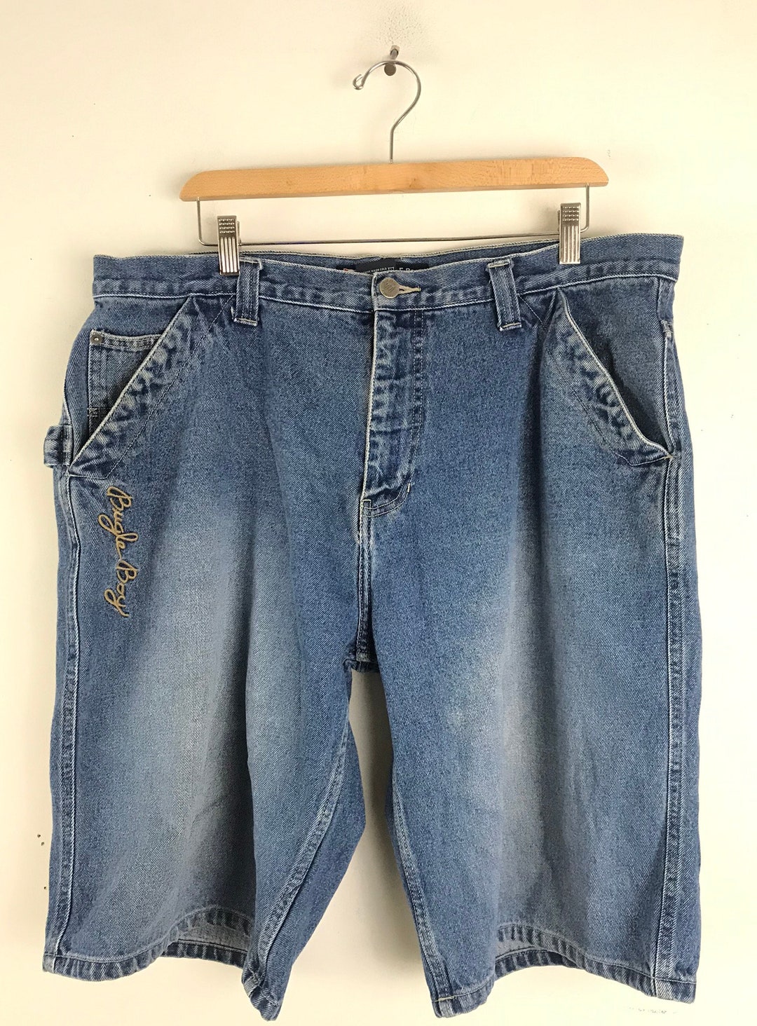 Vintage Mens Denim Shorts, Bugle Boys Light Wash Jean Shorts