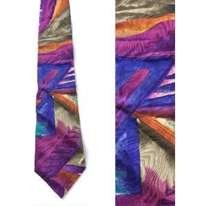 Vintage Colorful Abstract Print Tie, Multicolored Print Tie, Abstract Print Tie, Artsy Tie, Funky Tie, Retro Necktie, Wembley Tie