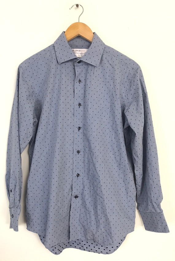 Vintage Mens Polka Dot Shirt, 1990s Blue Dress Shirt Size 15.5 32/33,  Classic Dress Shirt, Polka Dot Dress Shirt, Formal Event Shirt, Preppy -  Etsy