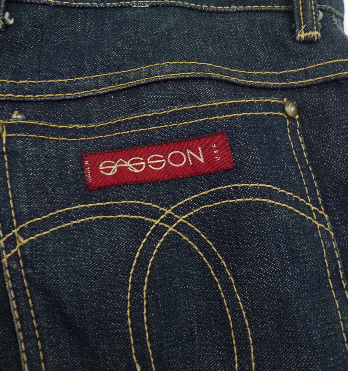 Vintage Mens Dark Wash Jeans Sasson Brand 34 Waist Jeans Etsy