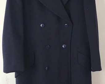 1964 Bundeswehr Brandschultz German Military Coat Mens Size Small/Medium, Vintage German Military Coat, German Firefighter Blue Heavy Coat