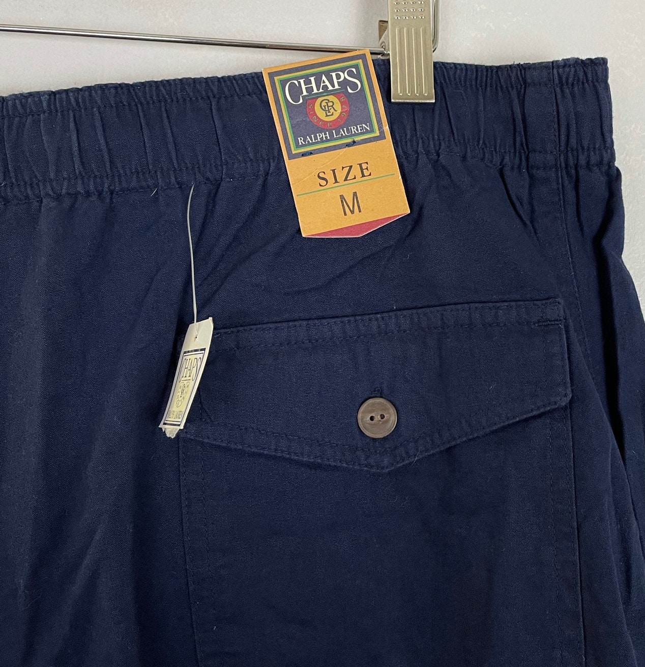 Vintage Chaps Ralph Lauren Navy Blue Eagle Shorts Mens Medium, 90s