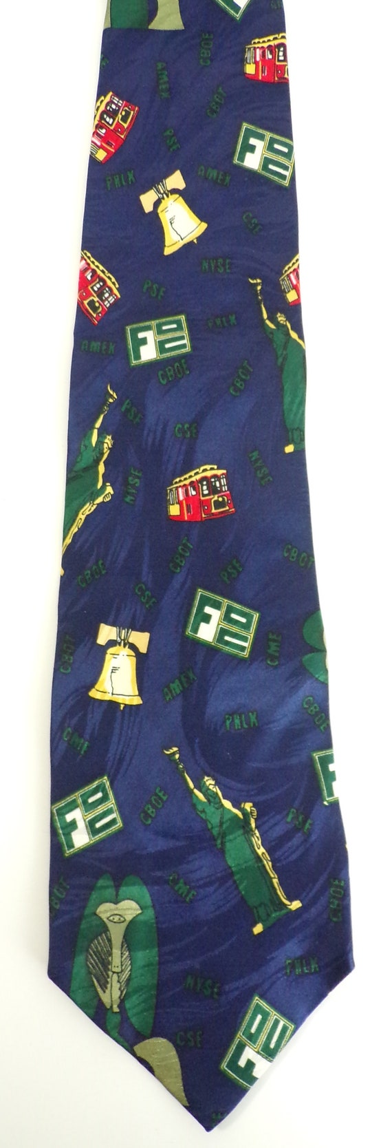 Vintage Liberty Bell Statue of Liberty Mens Tie, … - image 2