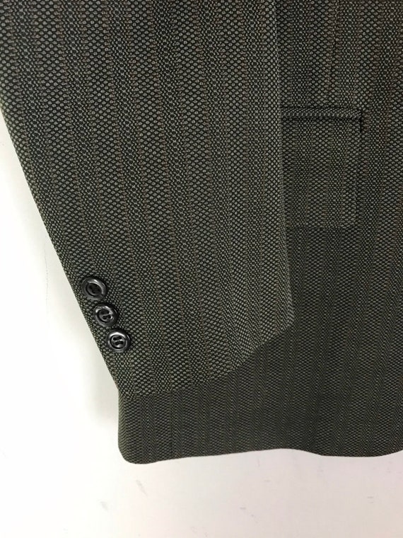 70s Green & Gray Print Sport Coat Mens Size 40S, … - image 5