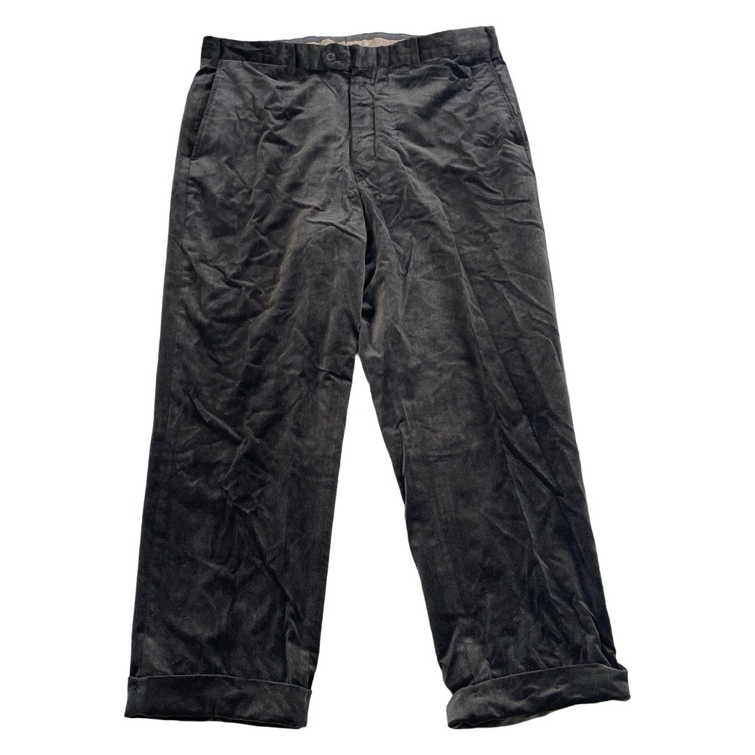 Men's Modern Fit Velvet Flat Front Pant Dark Brown main image 0