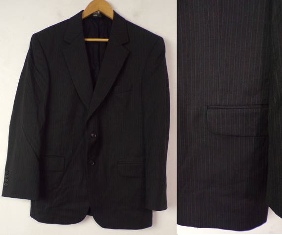 Vintage Mens Pinstripe Blazer, 90s Jos A Bank Bla… - image 1