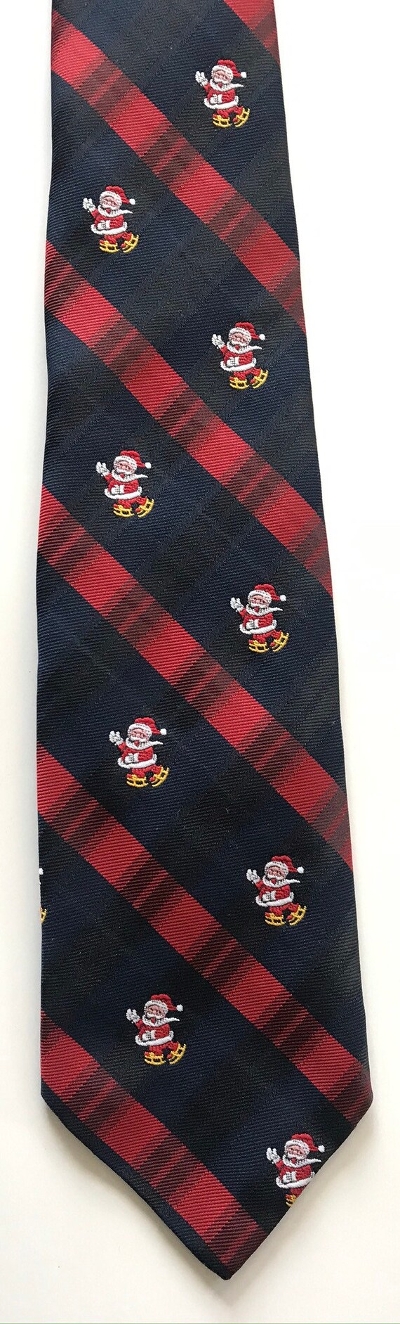 90s Santa Ice Skating Tie, Christmas Tie, Santa C… - image 2