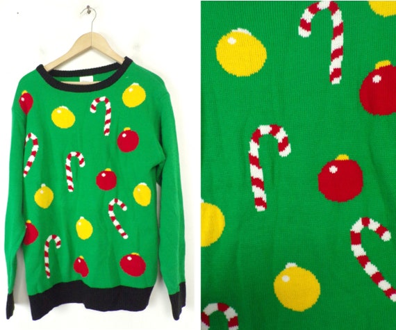 Vintage Christmas Ornament & Candy Cane Sweater Me