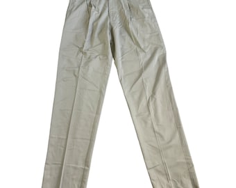 Dockers Vintage Men's Pleated Pants - 32 Khaki Cotton