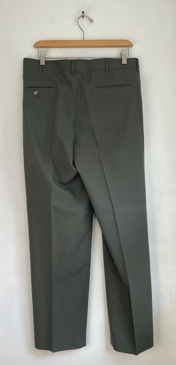 Vintage Olive Green Pleated Pants Mens Size 34 Waist,… Gem