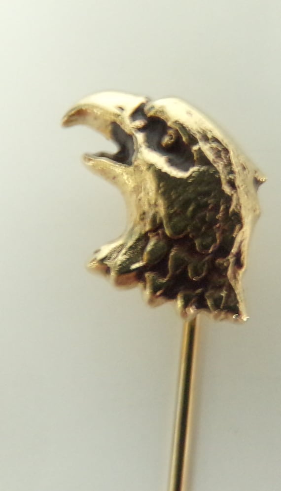 80s Gold Eagle Tie Stick Pin, Tie Stick Pin, Eagl… - image 3