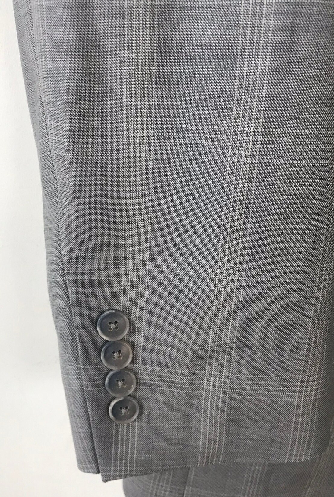 90s Jos A Bank Light Gray Plaid Two Piece Suit Mens Size 42L & - Etsy