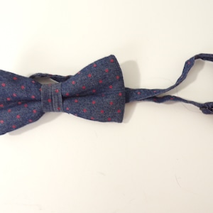 Vintage Bow Tie, Blue & Red Polka Dot Bow Tie, Polka Dot Bow Tie, Adjustable Bow Tie, Polka Dot, Preppy, Classic,90s Bow Tie,Red Polka Dots